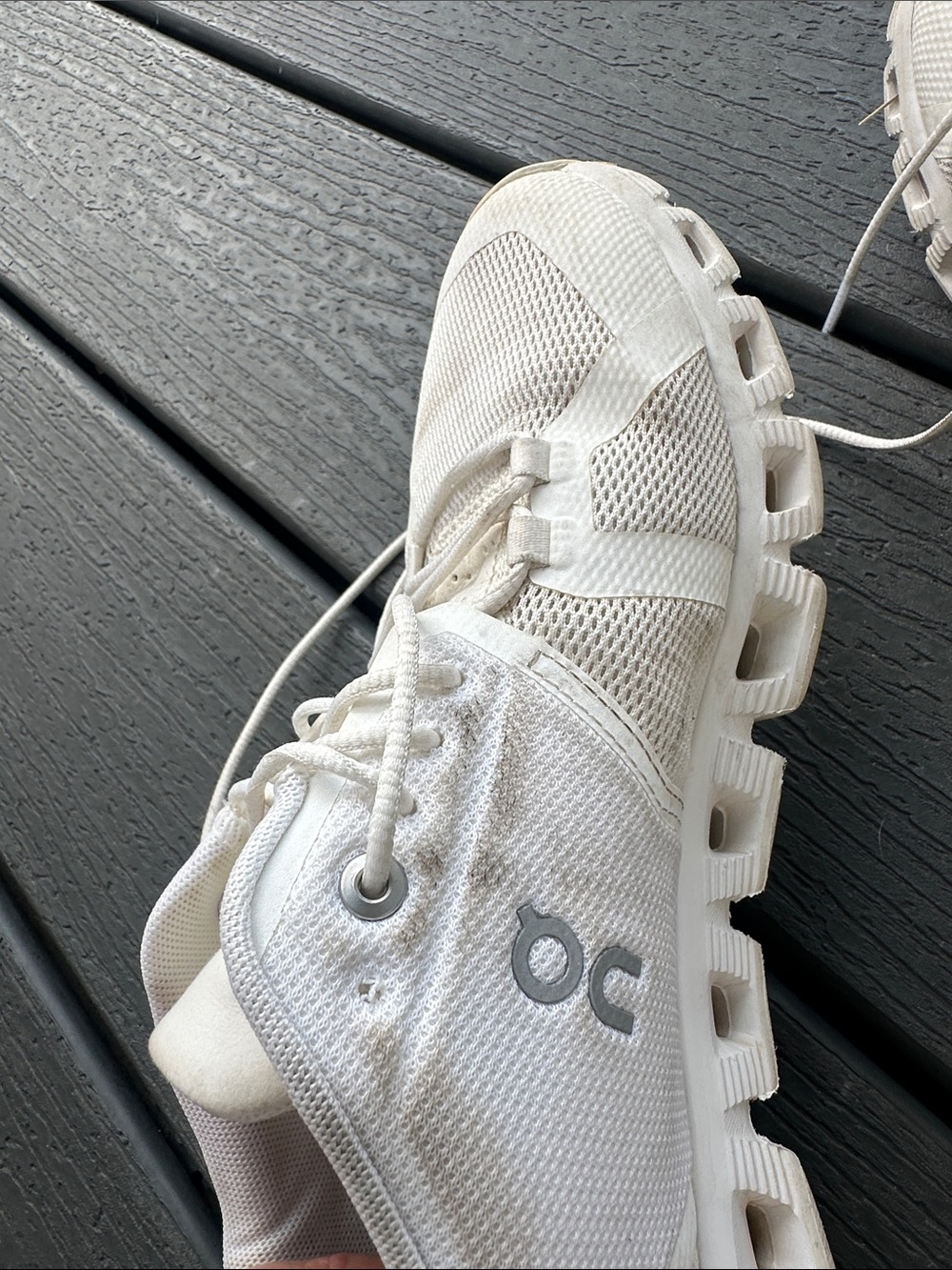 On Running Cloud 5  White Mesh Sneakers - Picture 7 of 10